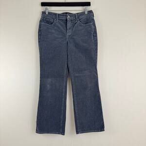 NYDJ Pants Women's Size 4 Corduroy Flare Leg Lift Tuck Gray Casual READ